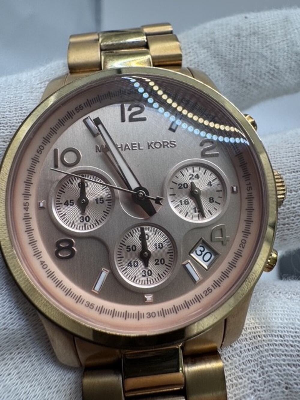 MICHAEL KORS Womens MK5128 'Runway' Rose Gold Plated 37mm Watch